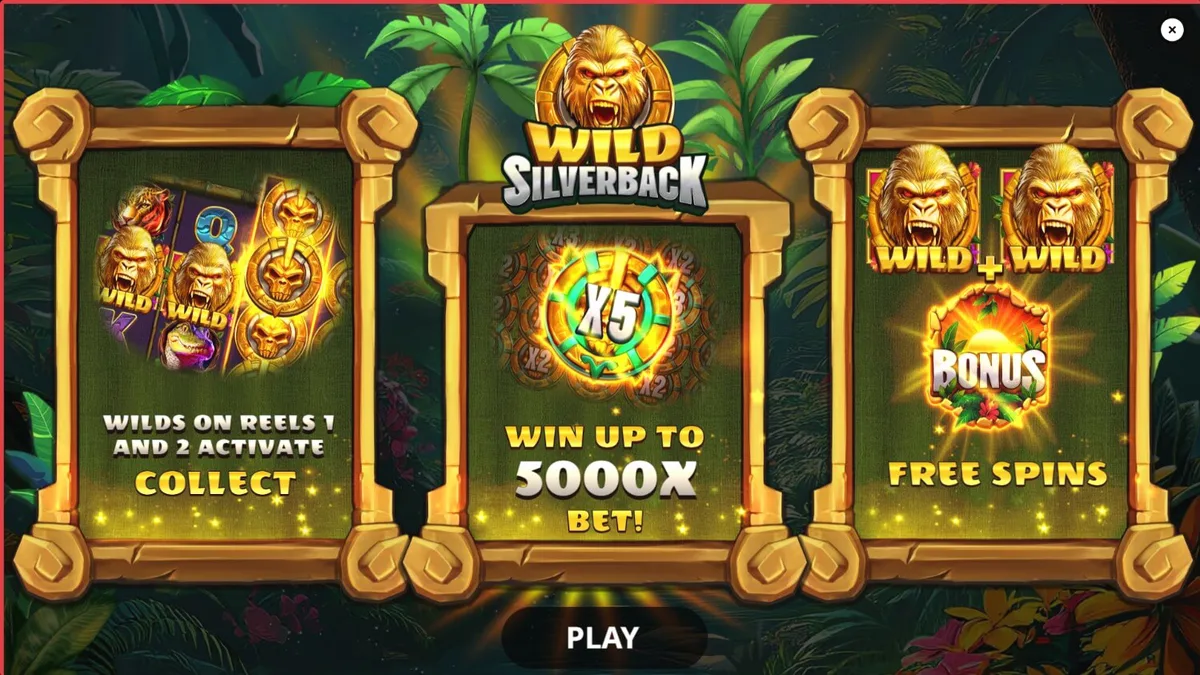 Tampilan visual slot Wild Silverback dengan latar belakang hutan tropis yang rimbun